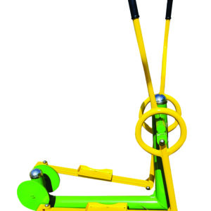 modern elliptical machine with digital display and moving handlebars