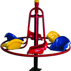 Metal merry go round with powder-coated frame for outdoor play area