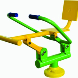 Durable outdoor fitness rowing machine with foot pedals and seat