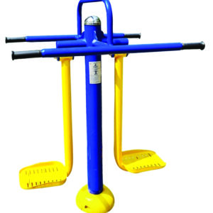 Powder-coated steel surf board for playground fitness area