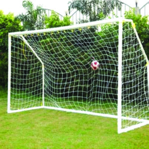 Metal football goal post with powder-coated frame for outdoor ground