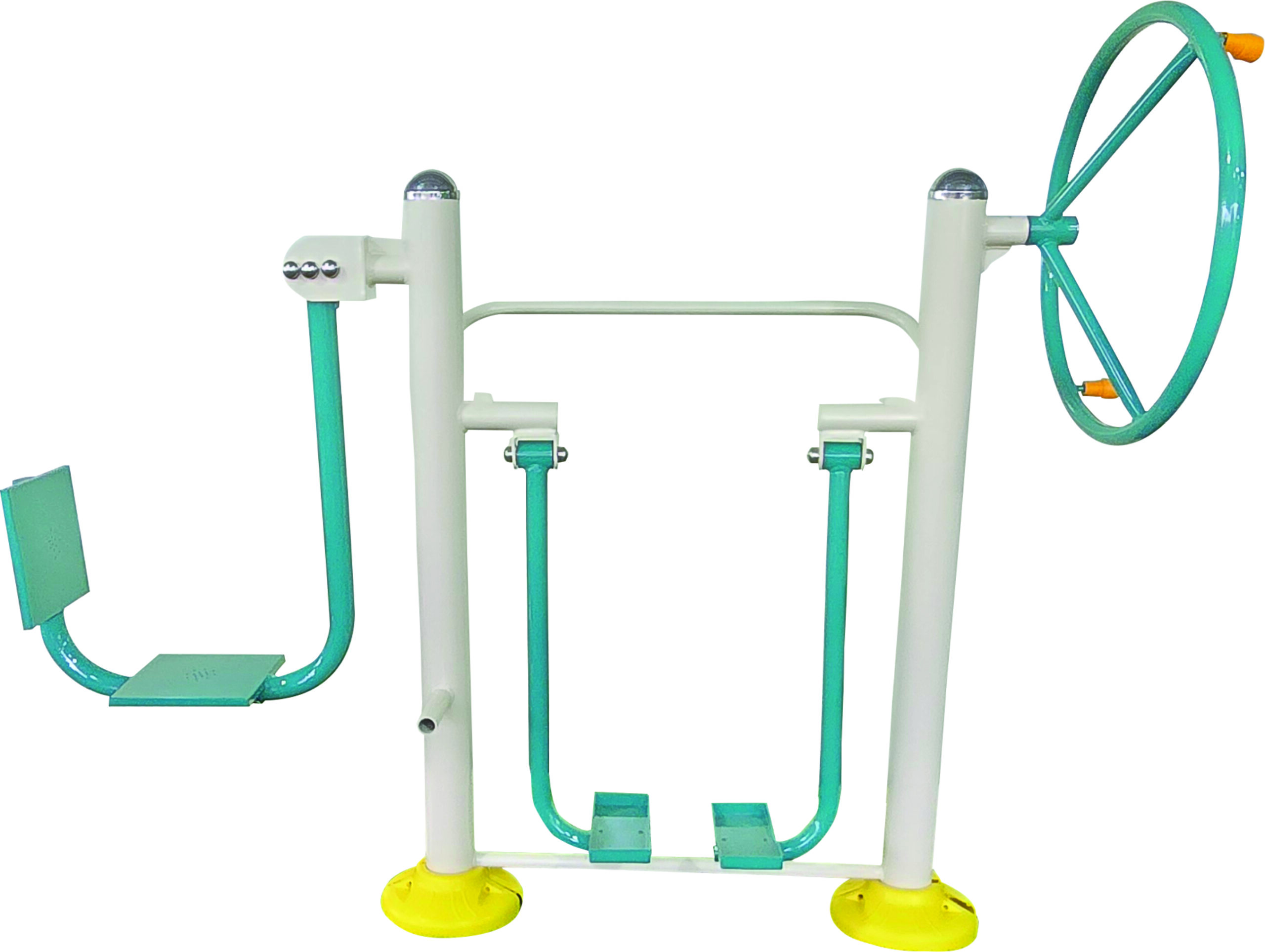 Combo 2 outdoor gym equipment offering dual workout functions, durable and space-saving fitness unit by Lohith Funfit India for parks and community gyms