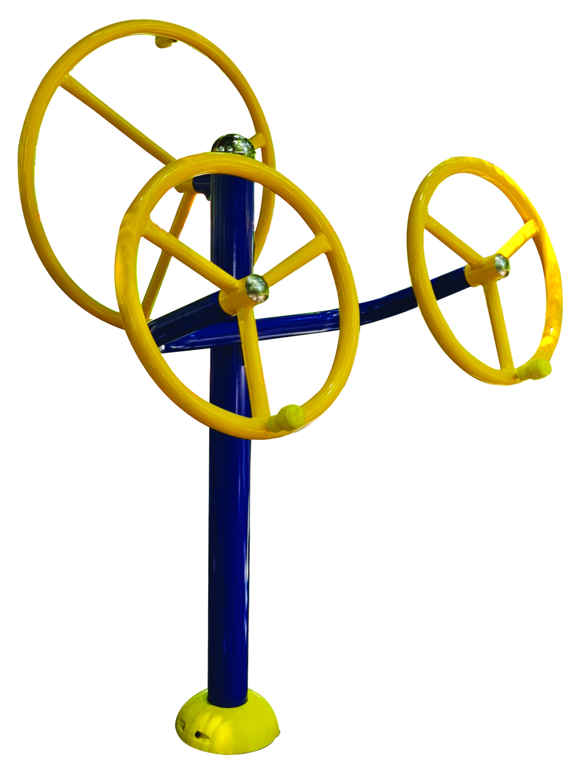 Thaichi cum shoulder wheel for arm rotation and shoulder flexibility exercises, premium outdoor gym equipment by Lohith Funfit India ideal for parks and fitness zones